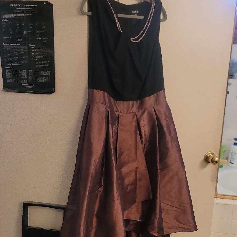 Elegant Black and Brown Dress